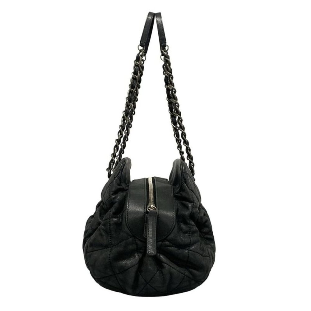 ★SOLD★ Chanel Shoulder Bag Quilted Black Chain Vintage Silver - Picture 2 of 15